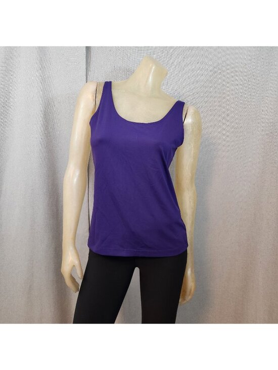 Chico's Tops - Chicos Purple Scoop Neck Wide Spaghetti Straps Cami Blouse Shirt Size 1 MEDIUM